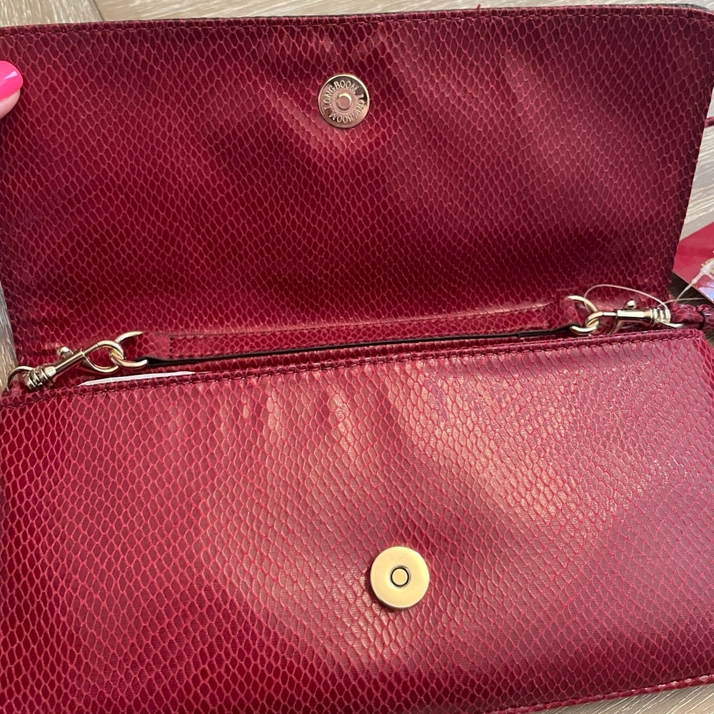 Anne Klein Red Clutch with Shoulder Strap - Picture 7 of 9